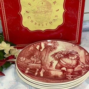 🎄 Wedgwood for Williams-Sonoma set of 4 dessert plates 2002